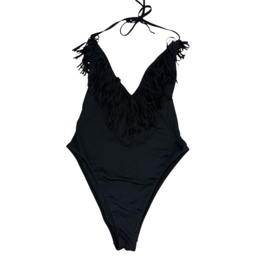LSPACE NWT‎ $198 Black Desert Days Fringed One-Piece Swimsuit  M - Picture 2 of 7